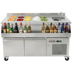 MESA COCTELERA fría 2 PUERTAS CON RUEDAS EL HOSTELERO