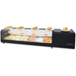 VITRINA FRÍA TAPAS PLACA LISA COLOR NEGRO 145CM 6VTL VISION DOBLE