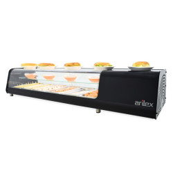 VITRINA DE TAPAS REFRIGERADA NEGRA DOBLE 6 BANDEJAS GN1/3 6VTG VISION DOBLE