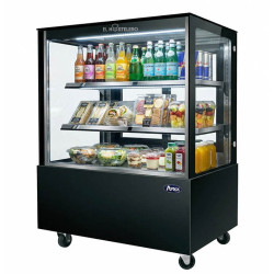 VITRINA NEGRA EXPOSITORA REFRIGERADA PARA PROMOCIONAR PASTELES Y DULCES CRISTAL RECTO 1500 MM  EHWDG156F