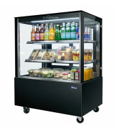 VITRINA NEGRA EXPOSITORA REFRIGERADA PARA PROMOCIONAR PASTELES Y DULCES CRISTAL RECTO 1500 MM  EHWDG156F