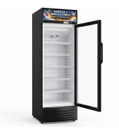 NEVERA EXPOSITORA VERTICAL PARA BEBIDAS Y SNACKS CON CABEZAL LUMINOSO D372 EL HOSTELERO