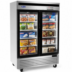 VITRINA CONGELADOR PARA TIENDAS Y SUPERMERCADOS 2 PUERTAS CON TRIPLE CRISTAL INOX