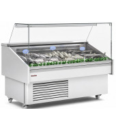 VITRINA REFRIGERADA PARA MARISCO Y PESCADO 1.5 METROS CRISTAL RECTO DOCRILUC