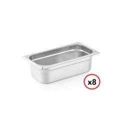 PACK 8 CUBETAS GASTRONORM ACERO INOX GN1/3-40 MM GN-IN-X8